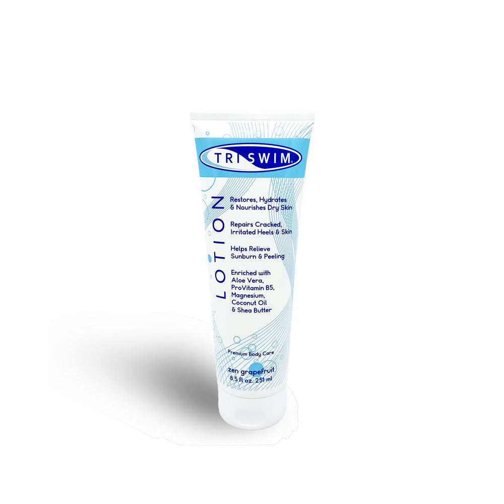 TRISWIM lotion is premium skincare formulated to restore, hydrate and nourish skin dried out by chlorine.